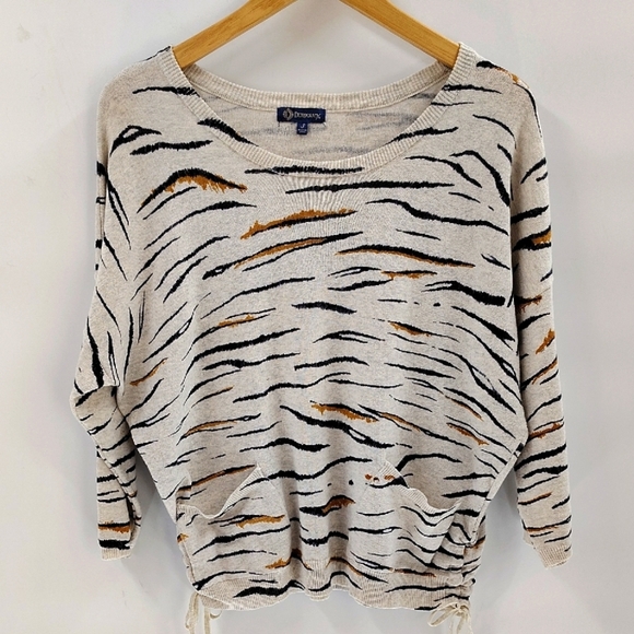 Democracy Sweater Batwing Style Size small Oversized Zebra Front Pockets - Picture 1 of 11